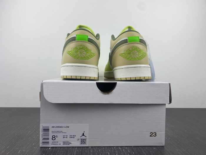 air jordan 1 low light olive pale citron fd9906-131